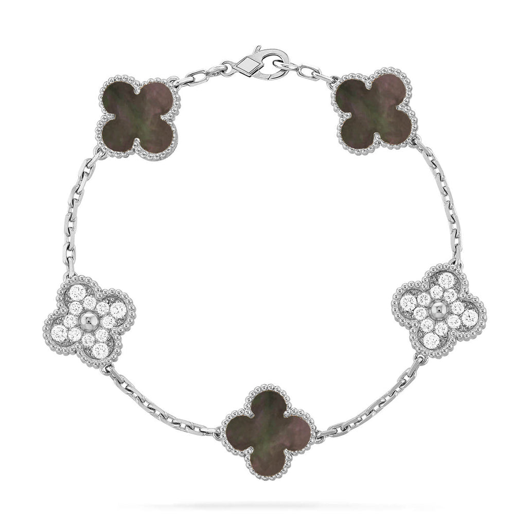 CLOVER 5 MOTIF GRAY MOP BRACELET COLLECTION