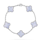 CLOVER 5 MOTIF PURPLE CHALCEDONY BRACELET COLLECTION