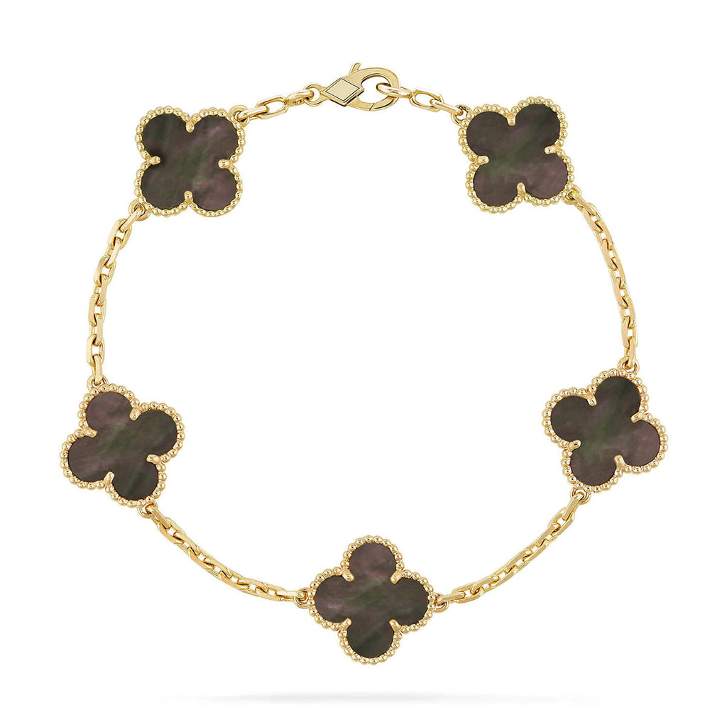 CLOVER 5 MOTIF GRAY MOP BRACELET COLLECTION