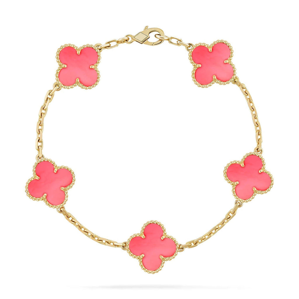 CLOVER 5 MOTIFS  PINK MOP BRACELET COLLECTION