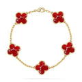 CLOVER 5 MOTIF RED PATTERN BRACELET COLLECTION