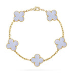 CLOVER 5 MOTIF PURPLE CHALCEDONY BRACELET COLLECTION