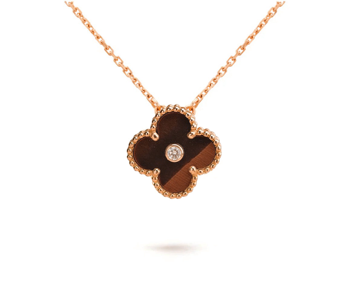 CLOVER 15MM DIAMOND SINGLE FLOWER NECKLACE COLLECTION