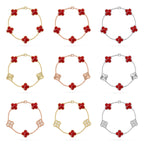 CLOVER 5 MOTIF RED PATTERN BRACELET COLLECTION