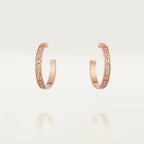 LOVE DIAMOND PINK GOLD HOOP EARRINGS