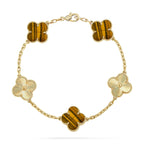 CLOVER 5 MOTIFS TIGER EYE BRACELET COLLECTION