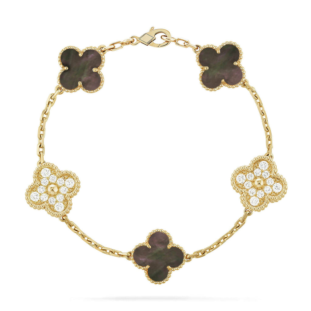 CLOVER 5 MOTIF GRAY MOP BRACELET COLLECTION