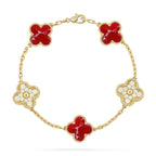 CLOVER 5 MOTIF RED PATTERN BRACELET COLLECTION