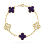 CLOVER 5 MOTIF PURPLE STRIPES BRACELET COLLECTION