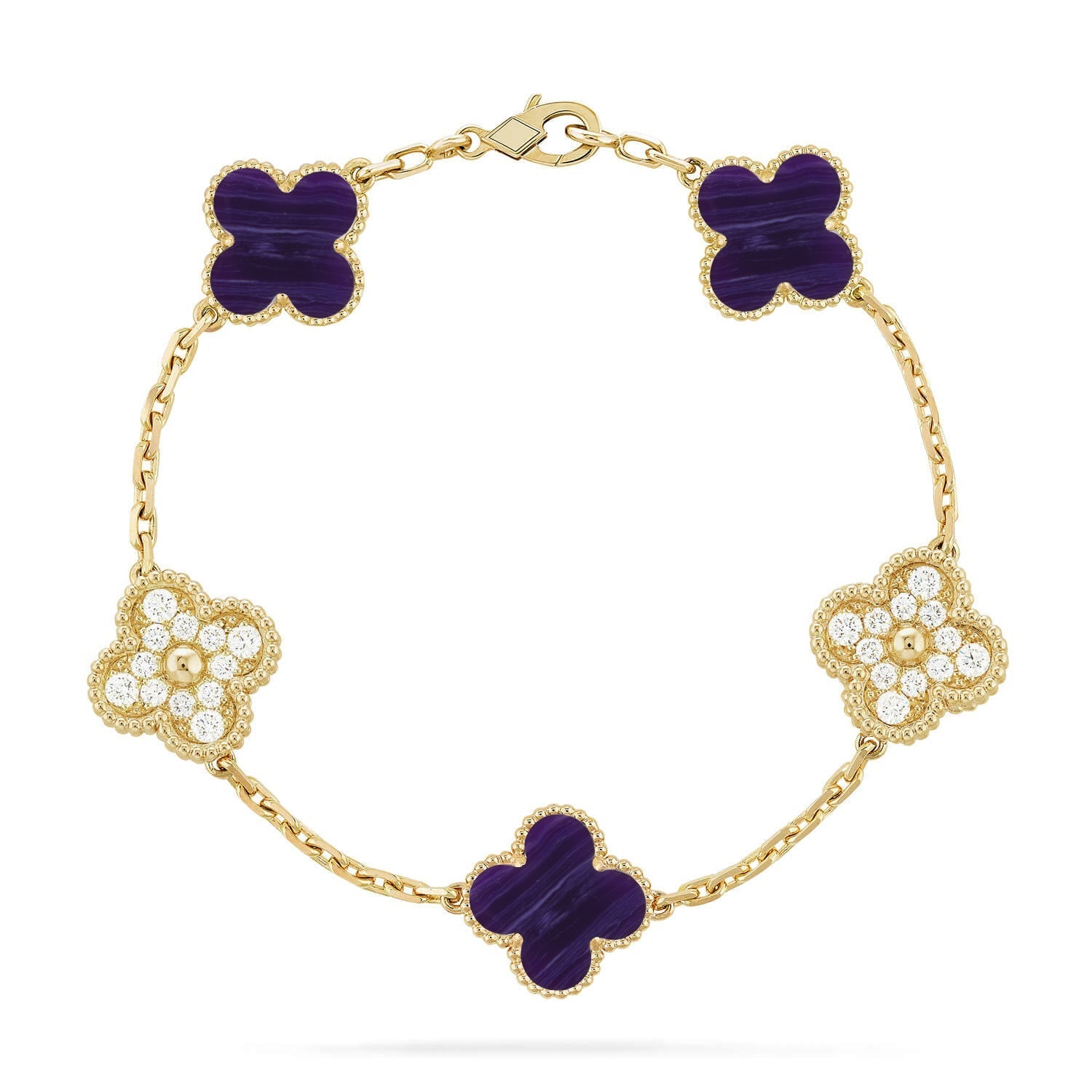 CLOVER 5 MOTIF PURPLE STRIPES BRACELET COLLECTION
