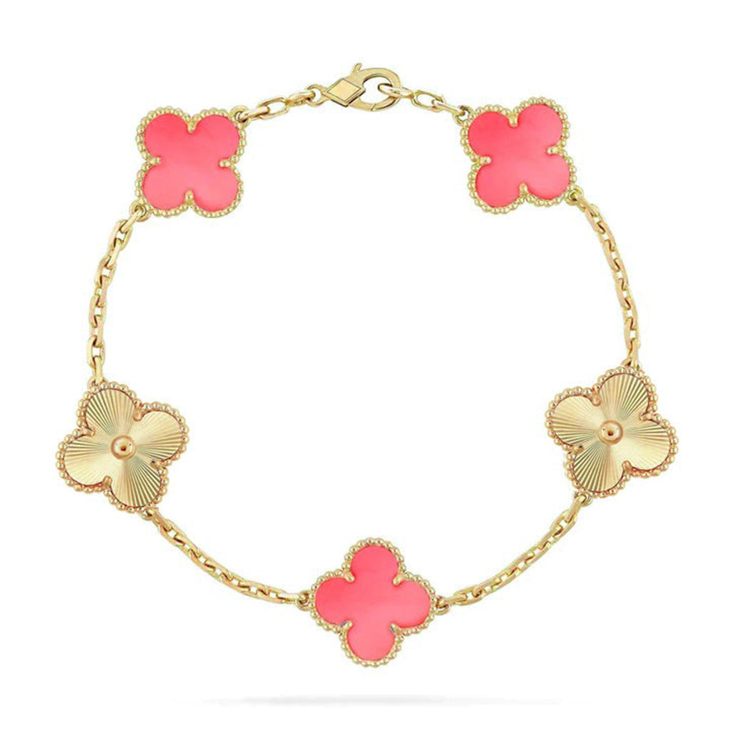 CLOVER 5 MOTIFS  PINK MOP BRACELET COLLECTION