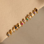 Rhombus Birthstone Huggies