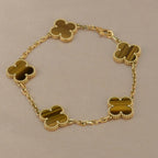CLOVER 5 MOTIFS TIGER EYE BRACELET COLLECTION
