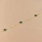 CLOVER 5 MOTIF MALACHITE BRACELET COLLECTION