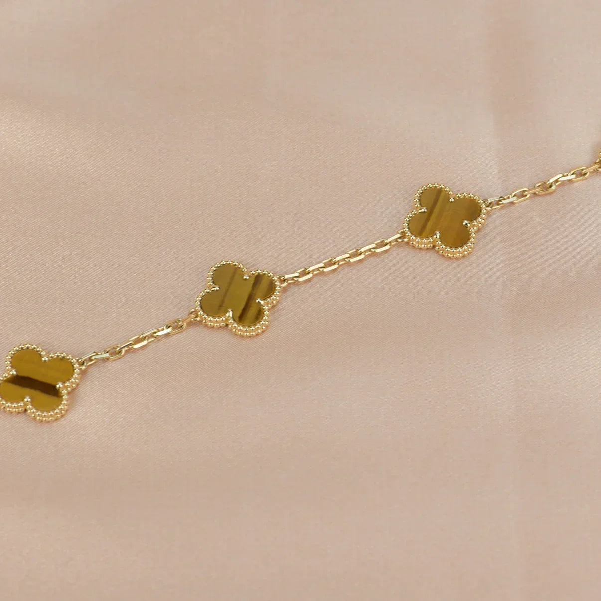 CLOVER 5 MOTIFS TIGER EYE BRACELET COLLECTION