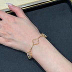 CLOVER 5 MOTIF ROCK CRYSTAL BRACELET