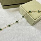 CLOVER 6 MOTIF MALACHITE BRACELET