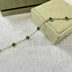 CLOVER 6 MOTIF MALACHITE BRACELET