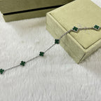 CLOVER 6 MOTIF MALACHITE BRACELET