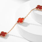 CLOVER 10 MOTIFS CARNELIAN NECKLACE