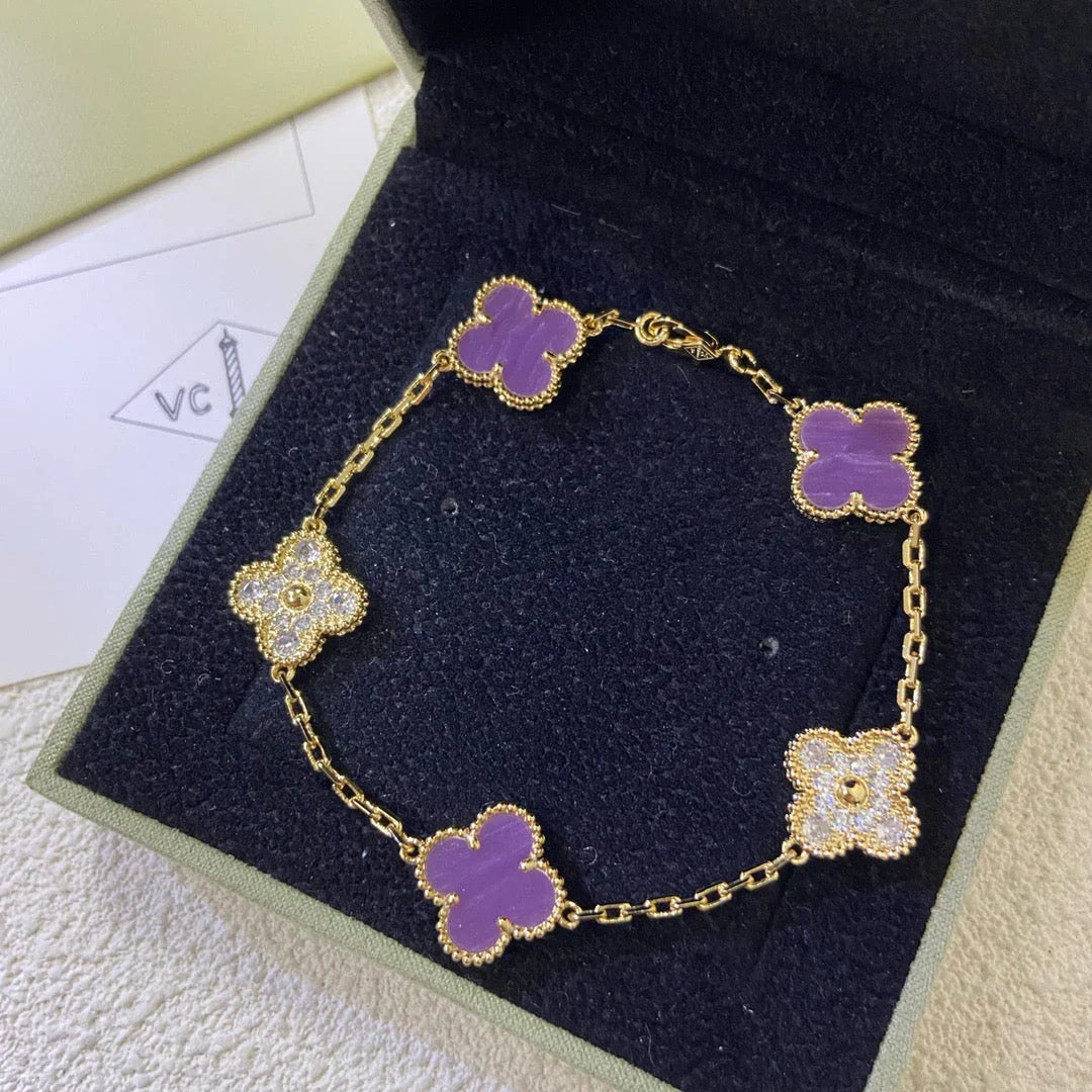 CLOVER 5 MOTIF VIOLET BRACELET COLLECTION