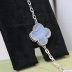 CLOVER 5 MOTIF PURPLE CHALCEDONY BRACELET COLLECTION