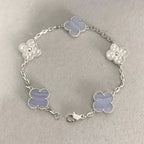 CLOVER 5 MOTIF PURPLE CHALCEDONY BRACELET COLLECTION