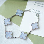 CLOVER 5 MOTIF PURPLE CHALCEDONY BRACELET COLLECTION