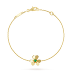 FRIVOLE GOLD FLOWER PINK MALACHITE BRACELET