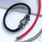FORCE LARGE SERIES HORSESHOE BLACK SAMURAI BRACELET