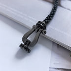 FORCE LARGE SERIES HORSESHOE BLACK SAMURAI BRACELET