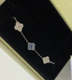CLOVER 5 MOTIF PURPLE CHALCEDONY BRACELET COLLECTION