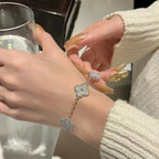 CLOVER 5 MOTIF PURPLE CHALCEDONY BRACELET COLLECTION
