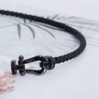 FORCE LARGE SERIES HORSESHOE BLACK SAMURAI BRACELET
