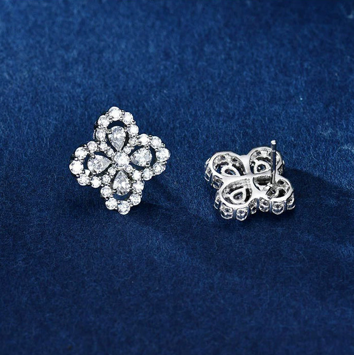 LOOP EARRINGS FULL MOTIF DIAMOND 16MM