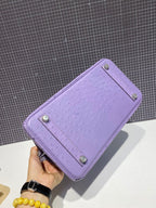 HM BIRKIN 30CM PURPLE OSTRICH LEATHER SILVER HARDWARE (MADE-TO-ODER)