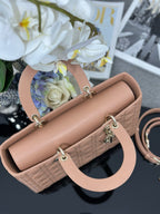 LARGE 32 LADY BAG IN PEACE LAMBSKIN WITH GOLD HARDWARE