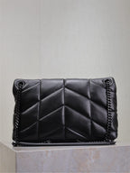 LOULOU PUFFER MEDIUM 29 IN ALL BLACK SHEEPSKIN BLACK HARDWARE
