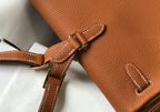 KELLY ADO 22 TOGO BACKPACK IN BROWN CALFSKIN GOLD HARDWARE