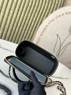 VANITY 17 CAVIAR WITH HANDLE IN BLACK CALFSKIN GOLD HARDWARE
