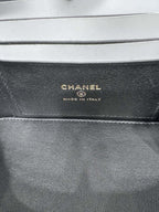 VANITY 17 TOP HANDLE IN BLACK QUILTED LAMBSKIN GOLD HARDWARE