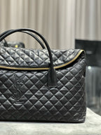 ES GIANT 56 BLACK COWHIDE LEATHER TRAVEL BAG