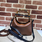 DIANA MINI BAG 24 WITH WEB IN WINE RED LACQUER CALFSKIN BAMBOO HANDLE