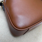 DIANA MINI BAG 24 WITH WEB IN WINE RED LACQUER CALFSKIN BAMBOO HANDLE