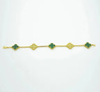 CLOVER 5 MOTIF MALACHITE BRACELET COLLECTION