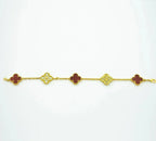 CLOVER 5 MOTIF RED CORNELIAN BRACELET COLLECTION