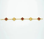 CLOVER 5 MOTIF RED CORNELIAN BRACELET COLLECTION