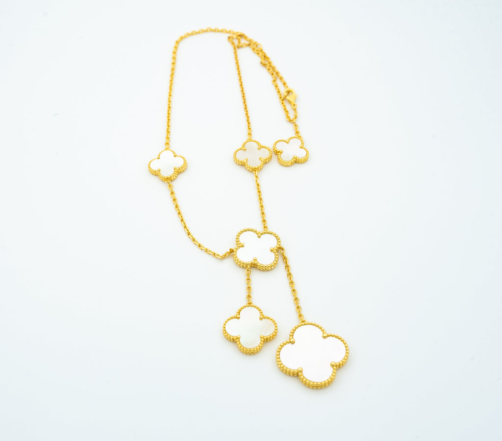 CLOVER MOTHER OF PEARL NECKLACE 6 MOTIF