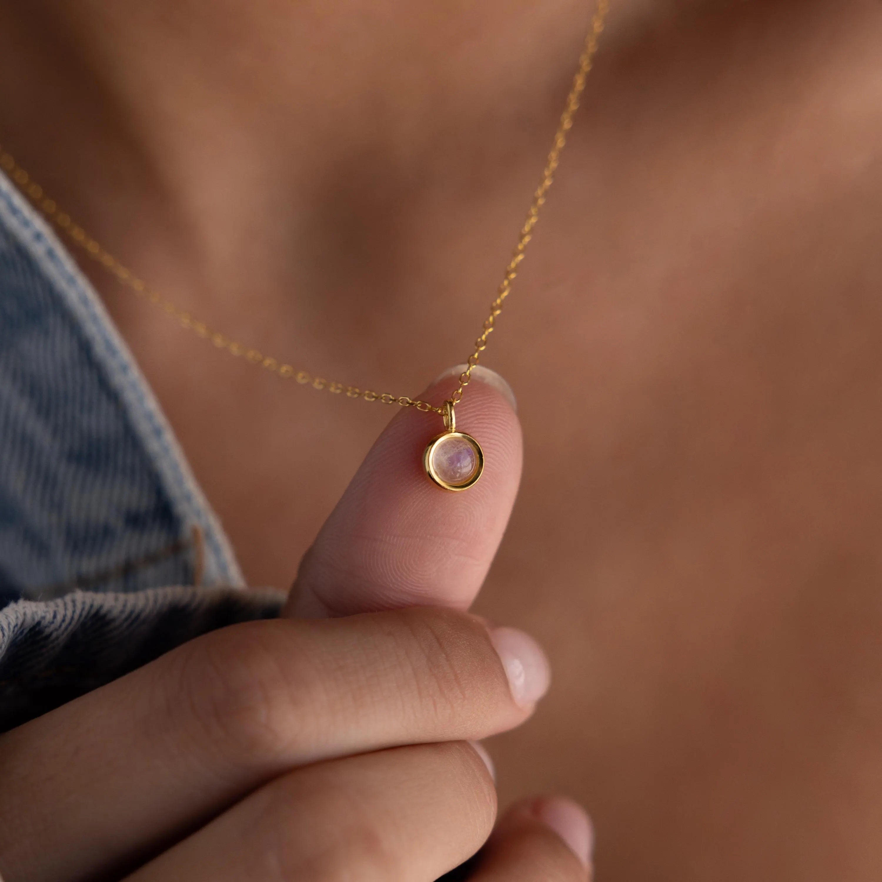 Moonstone Charm Necklace