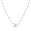 LOVE NECKLACE DOUBLE RING PINK GOLD